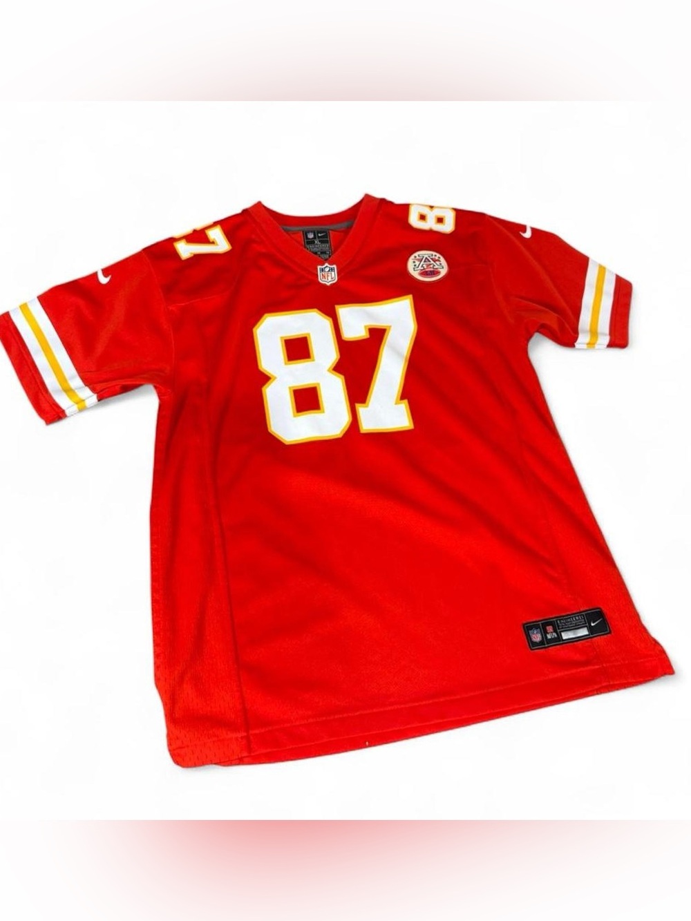NFL Chiefs Travis Kelce #87 Football Jersey with White & Gold Accents